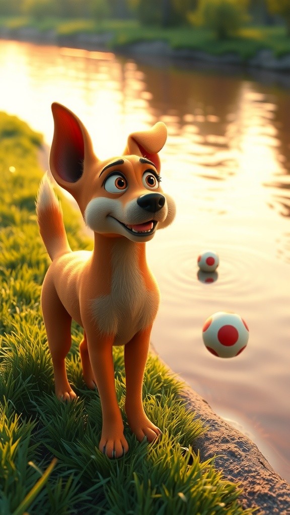 Anjing Kecil dan Bola Kesayangannya