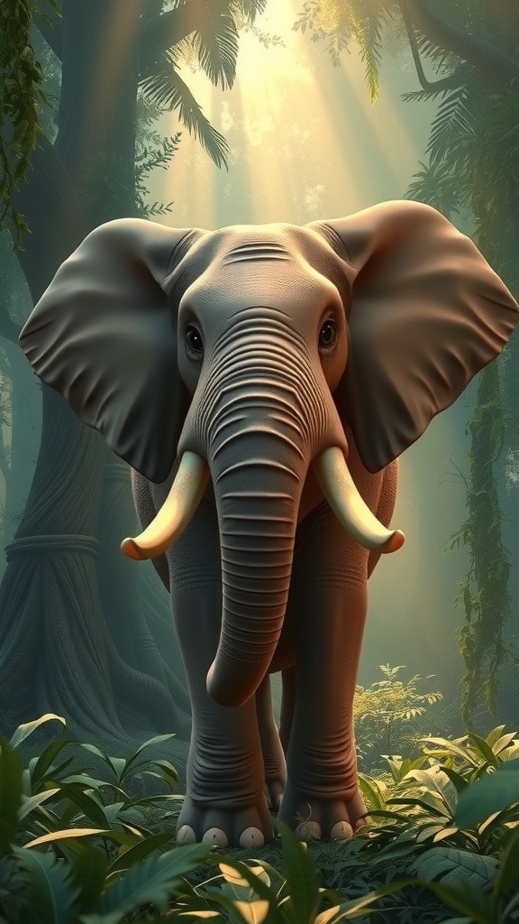 A Calm Encounter: Elephant and Monkey (copy)