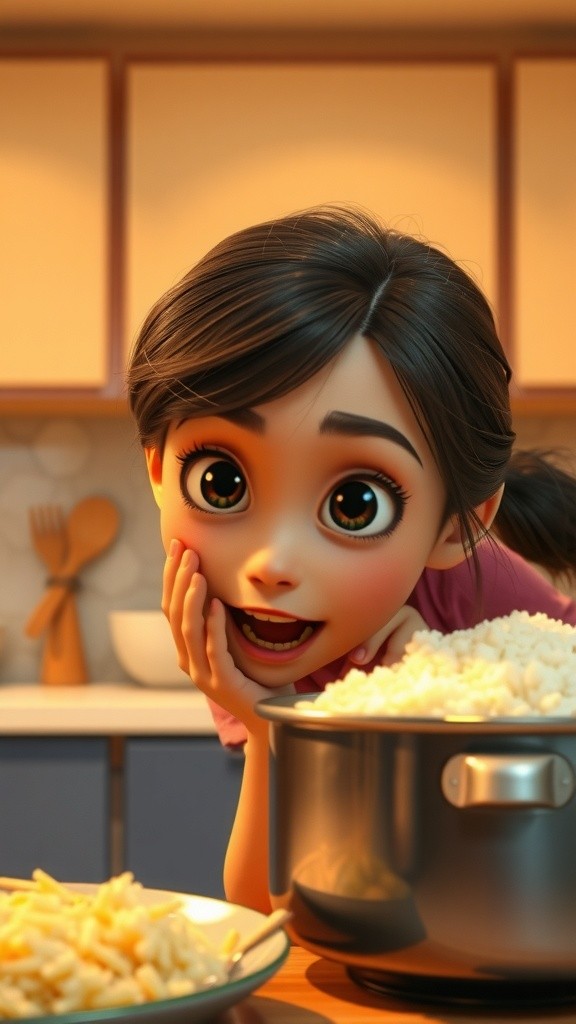 The Greedy Girl and the Overflowing Rice Pot