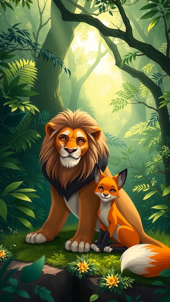 शेर और लोमड़ी की दोस्ती