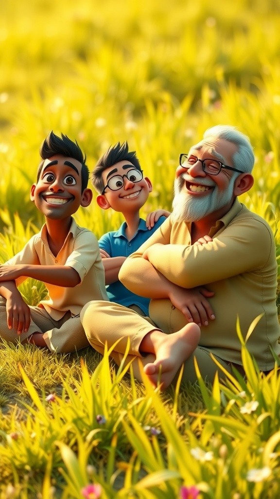 Three Brothers Enjoy Football and Lunch Together