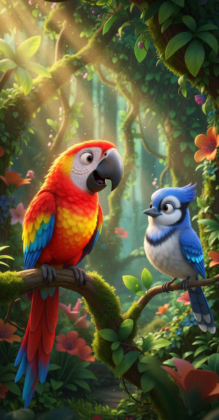 The Parrot and the Myna: A Lesson in Wisdom
