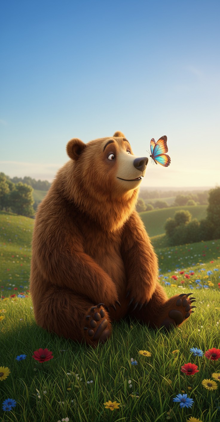 A Bear's Timeless Love for a Butterfly