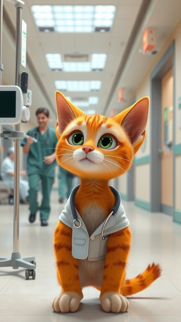 Felix the Doctor Cat's Family Reunion in Hospital