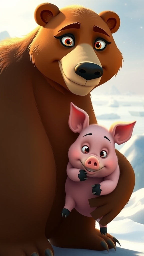 A Polar Bear Family's Love in the Arctic