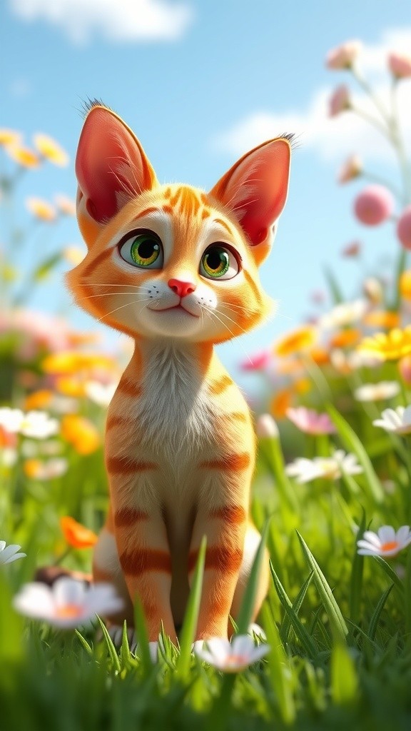 Kucing Putih Bersepeda di Taman Ceria