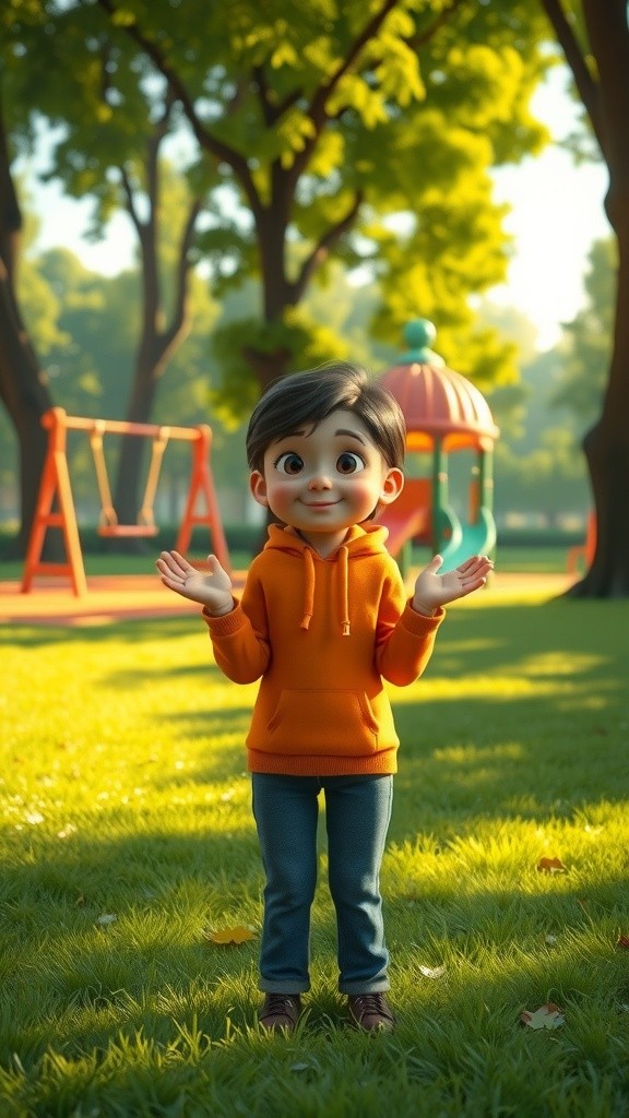 Pilot Kecil yang Lucu di Taman Bermain