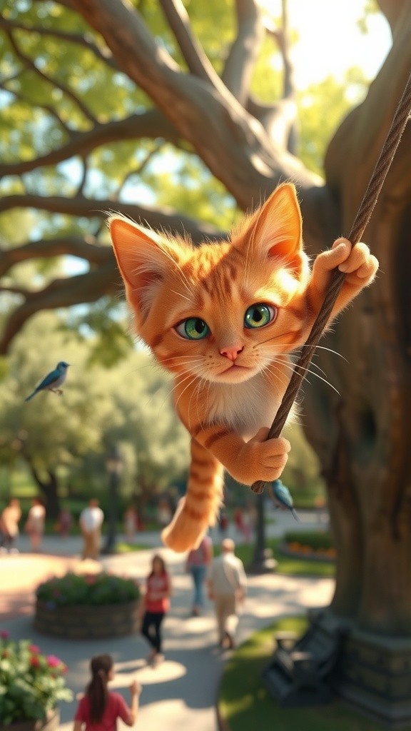 Bear Rescues Cat from Tree