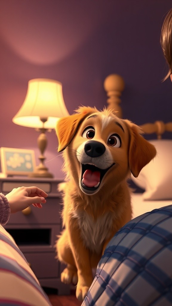 A Girl, Her Dog, and the Comfort of Bedtime Bonding