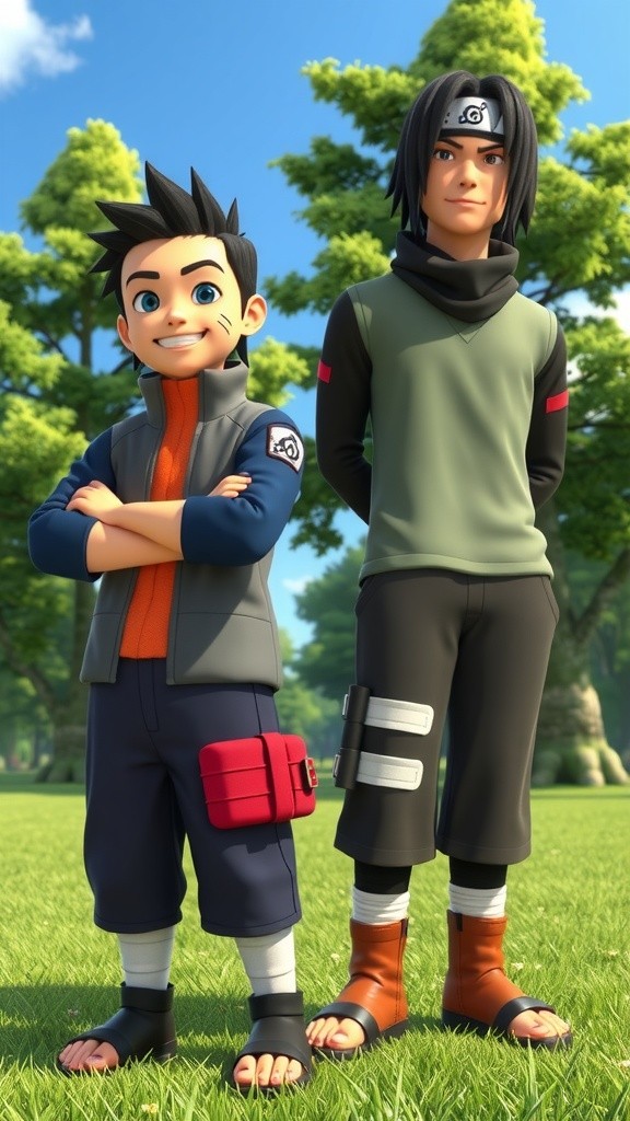 Latihan Persahabatan Naruto & Sasuke di Konoha