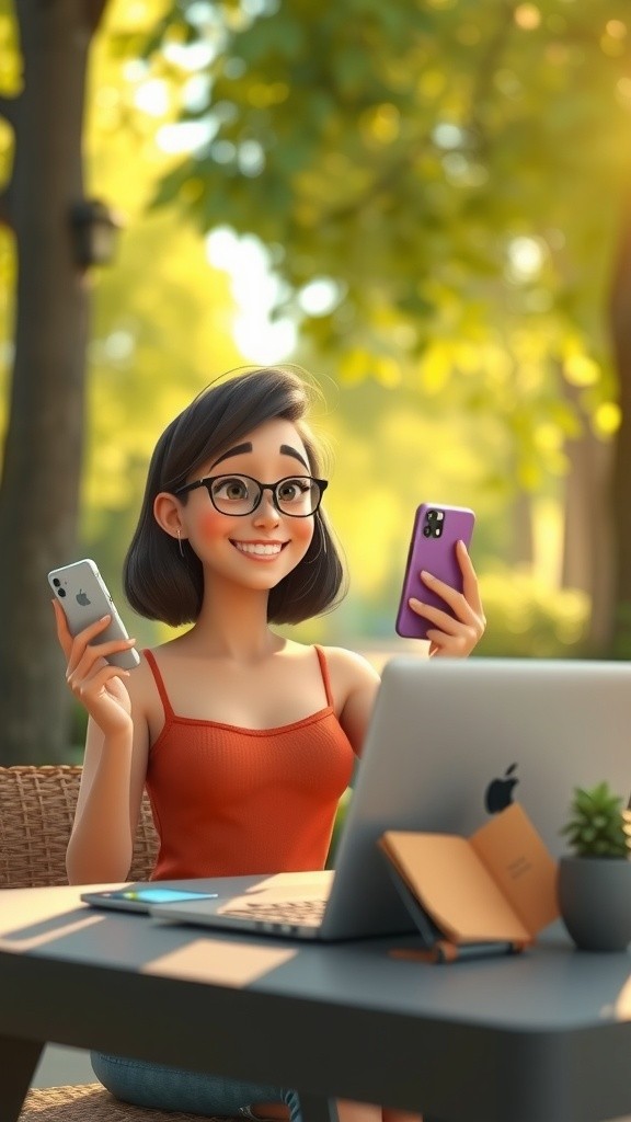 Video Call Catch-Up in the Park