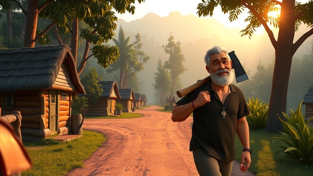 Raman the Woodcutter's Morning Journey