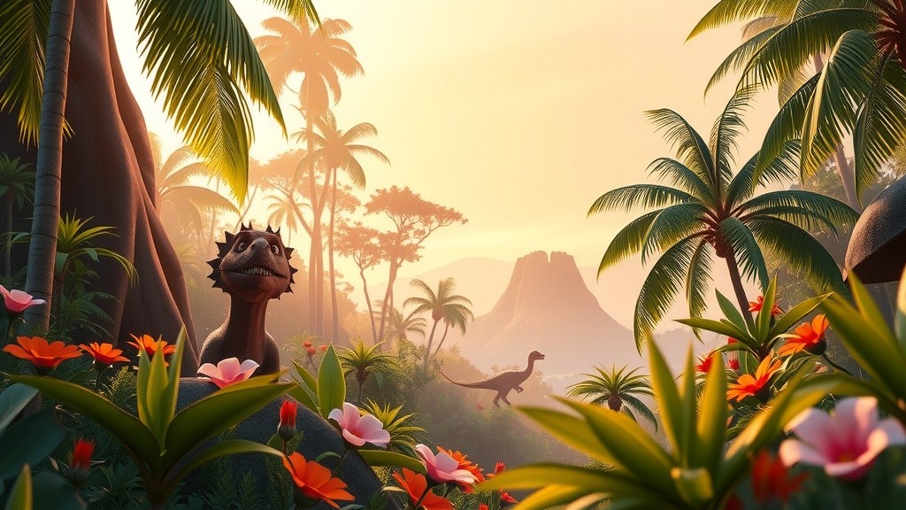 Dino Delight: A Playful Adventure in a Colorful Jungle!