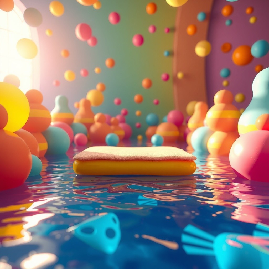 Rainbow Pool Adventures: Donuts, Pizza, and a Chocolate Cow!