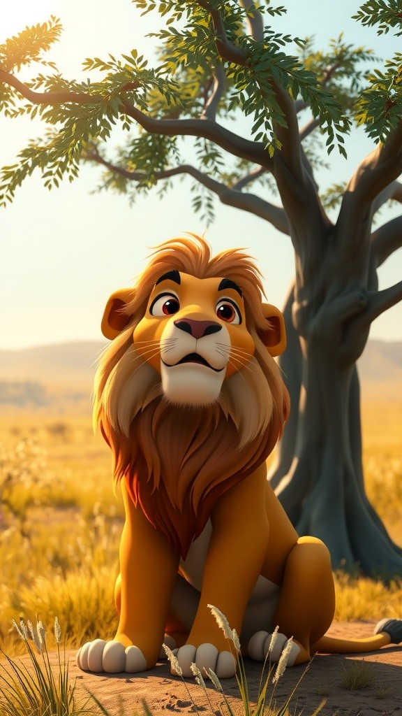 The Lion Stuck in a Tree
