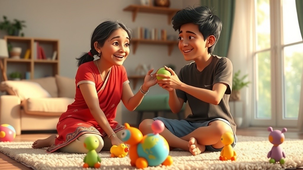 माँ का प्यार: एक खेल भरा पल