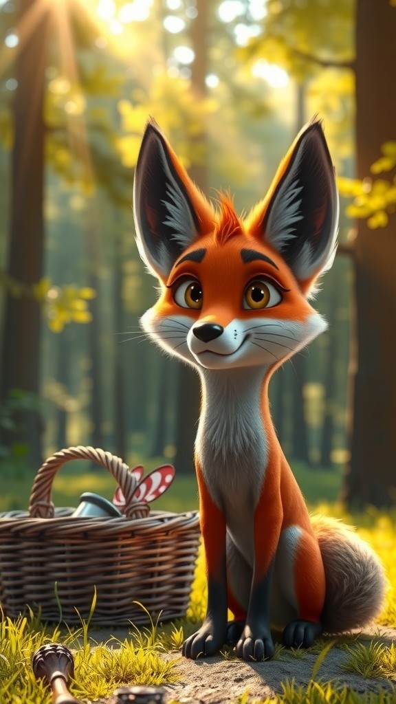 Rubah Kecil dan Kupu-Kupu yang Menggemaskan