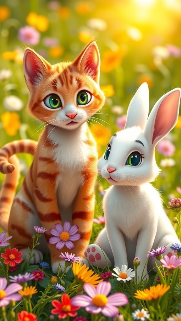 Persahabatan Kucing dan Kelinci