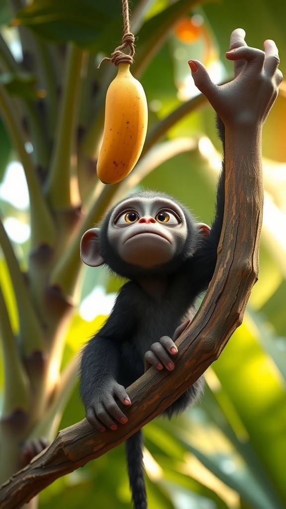 Kesabaran dan Usaha Monyet untuk Mendapatkan Pisang