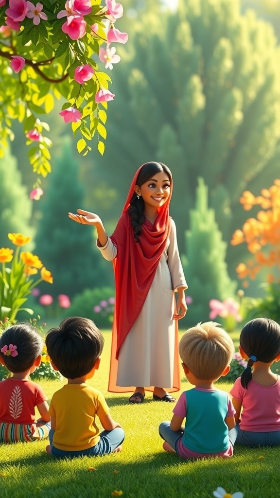 Teaching Kalma to Kids in a Beautiful Garden