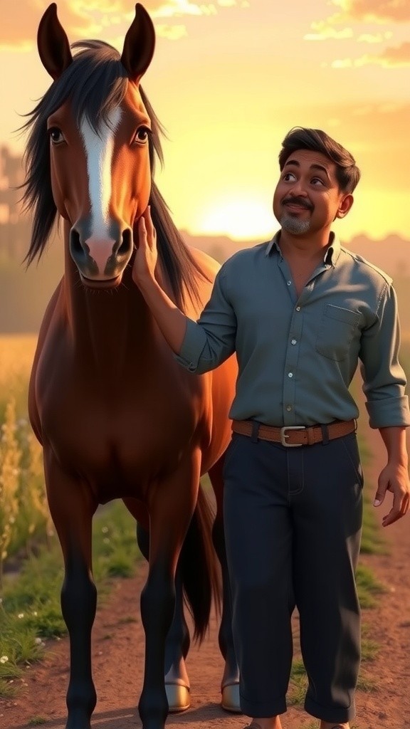 किसान और उसका घोड़ा: मेहनत का साथ