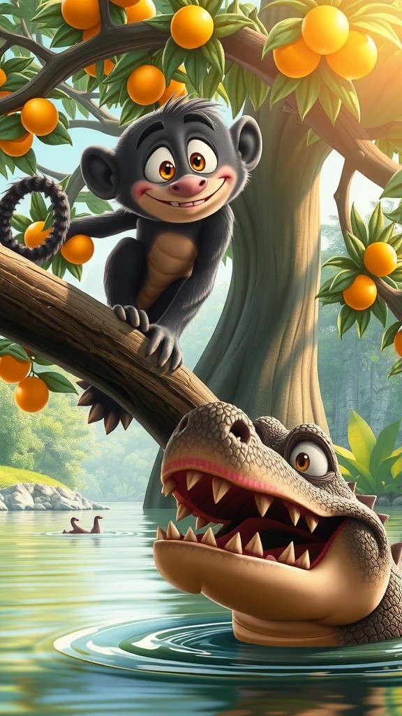 ہوشیار بندر اور دھوکا دینے والا مگرمچھ