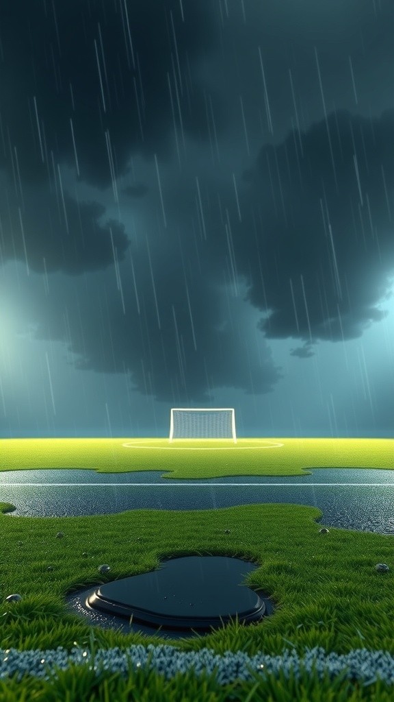 Jóvenes Jugando Bajo la Lluvia