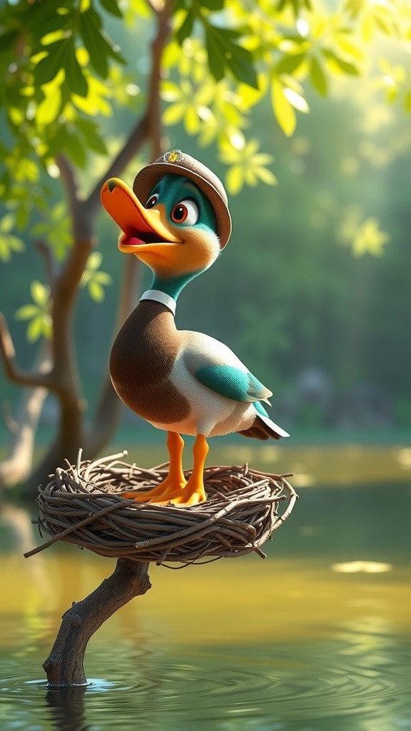 The Adventurous Duckling's Splashy Quest