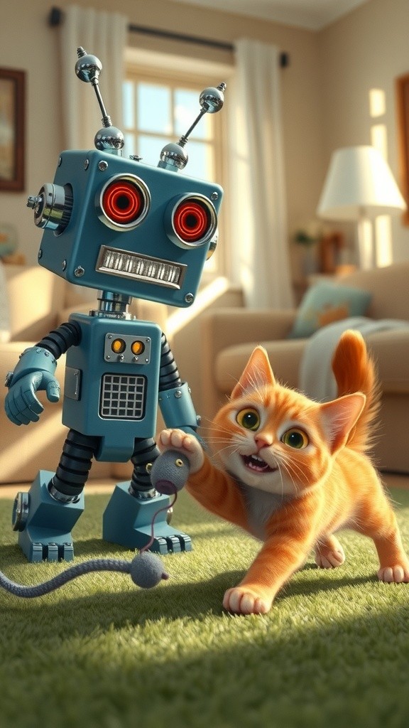 बुद्धू रोबोट और चालाक बिल्ली