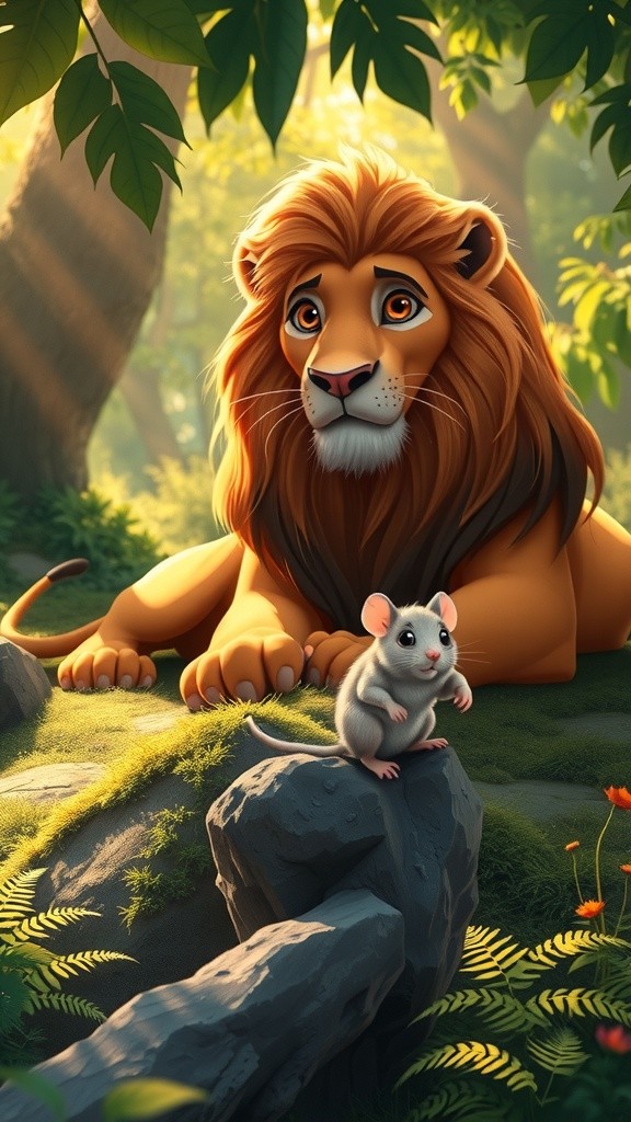 सिंह और चूहा: एक अनोखी दोस्ती की कहानी