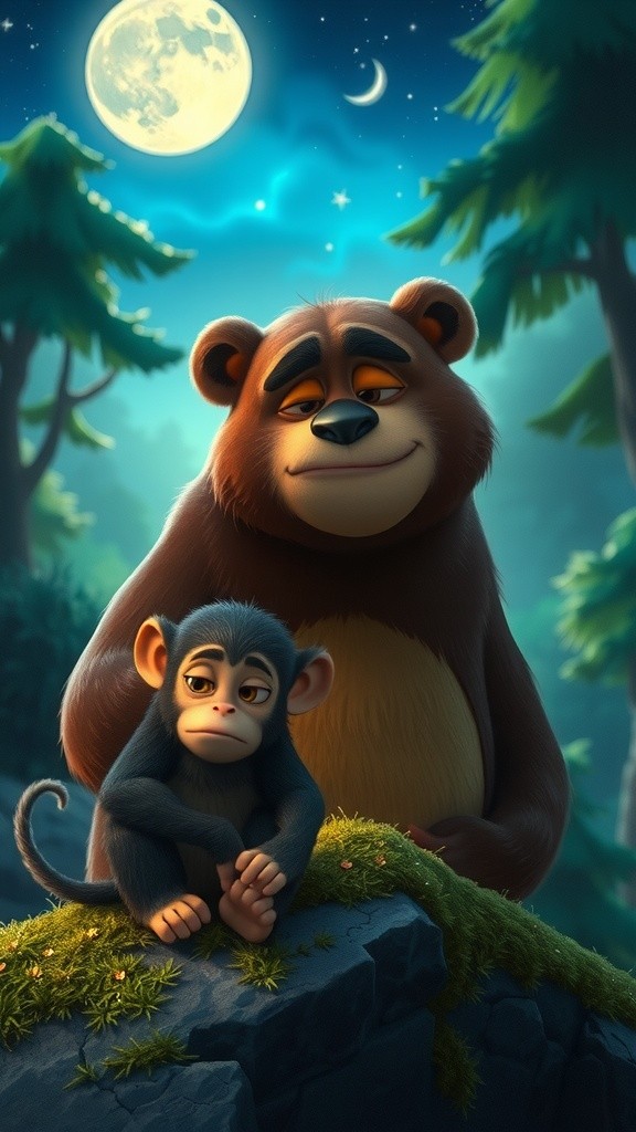 The Monkey and the Bear: A Tale of Selfless Friendship