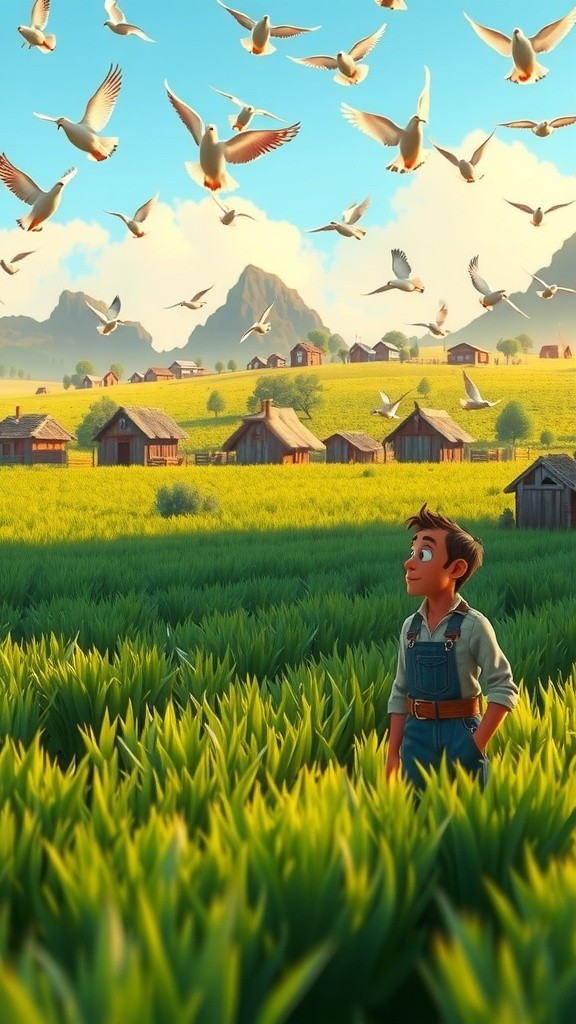 کسان اور کبوتر کی مددگاری کہانی