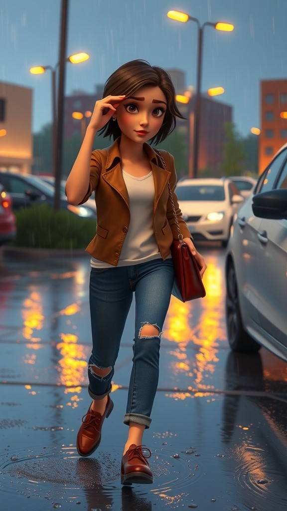 A Rainy Ride: A Girl and Her Kitten