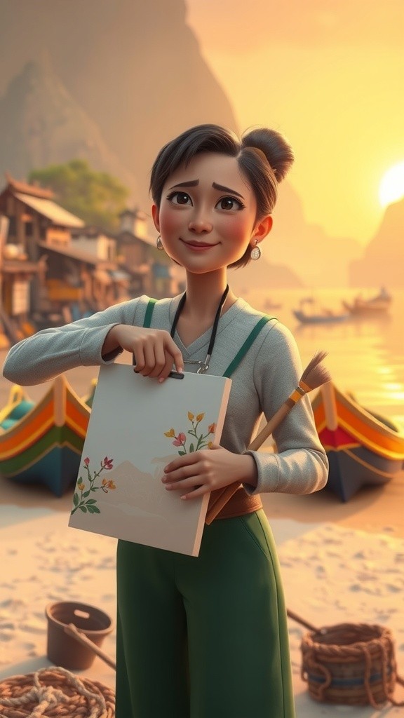 Mimpi di Pantai: Kisah Rina si Pelukis