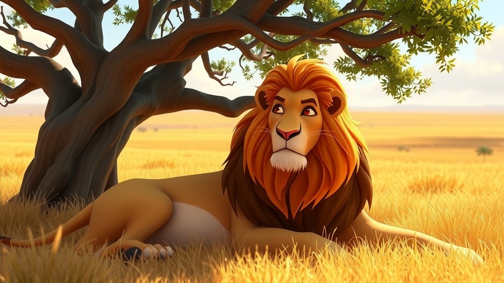 3D Cartoon Lion and Mouse: A Semi-Realistic Friendship Adventure