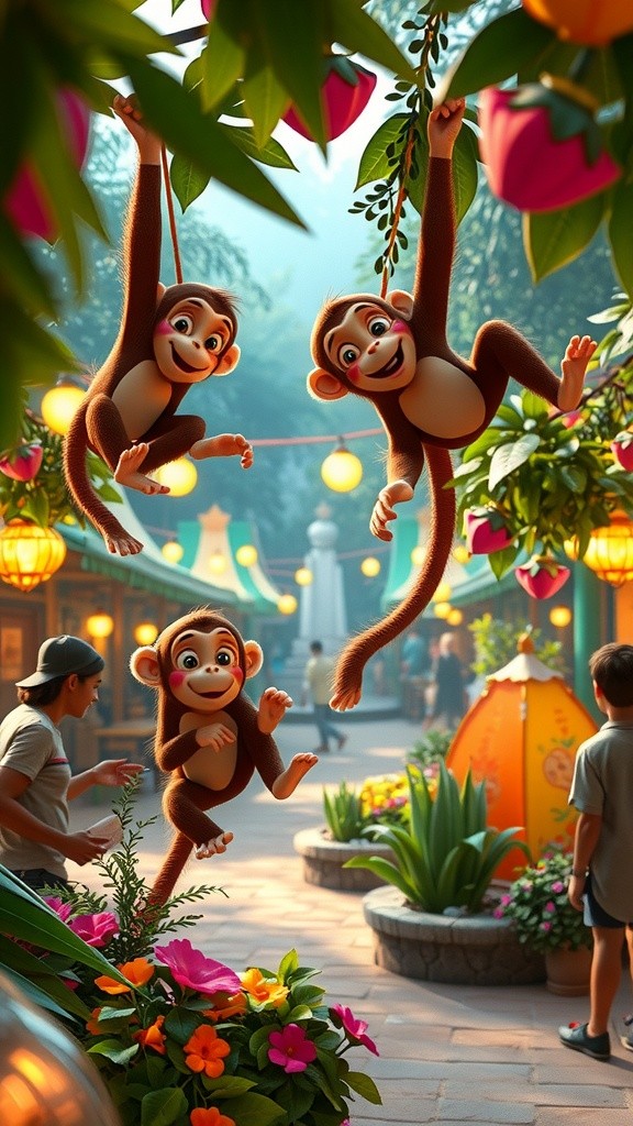 बंदर और मोमोज़ का मजेदार एडवेंचर!