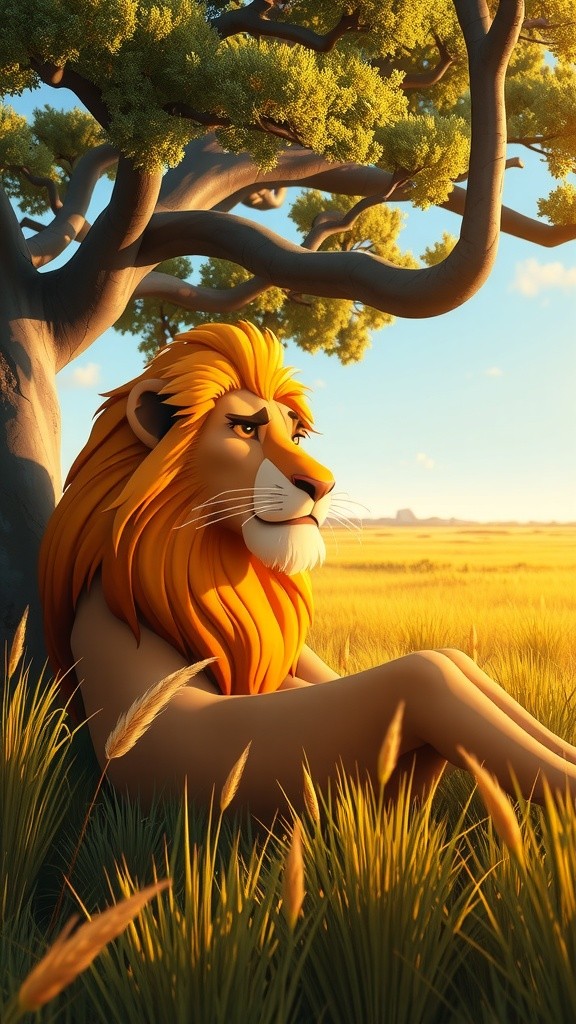 Lion and Fox Enjoy Mango Together