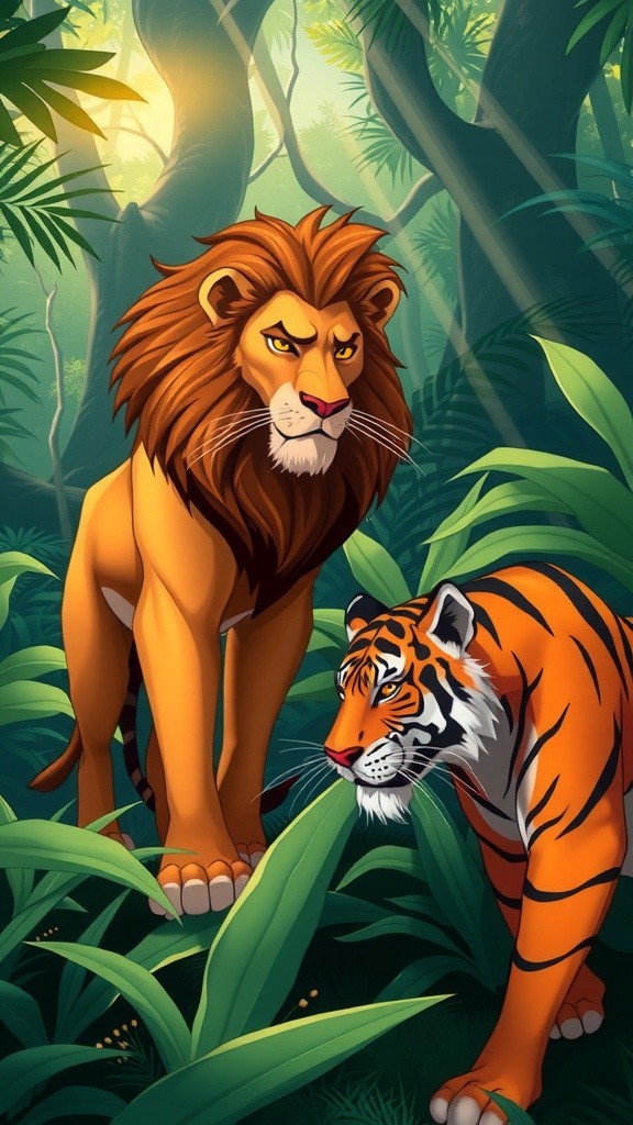 शेर और बाघ की समझदारी: लड़ाई नहीं, शांति जरूरी