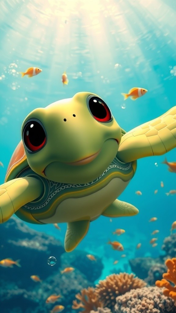 The Journey of Shelly: A Streamlined Turtle Adventure