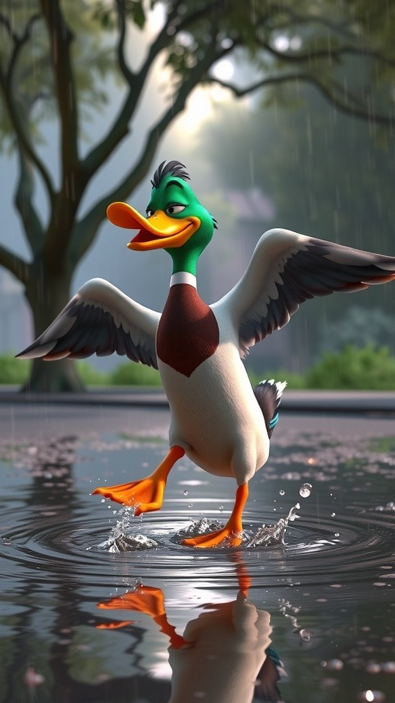 Bebek Menari Saat Hujan!