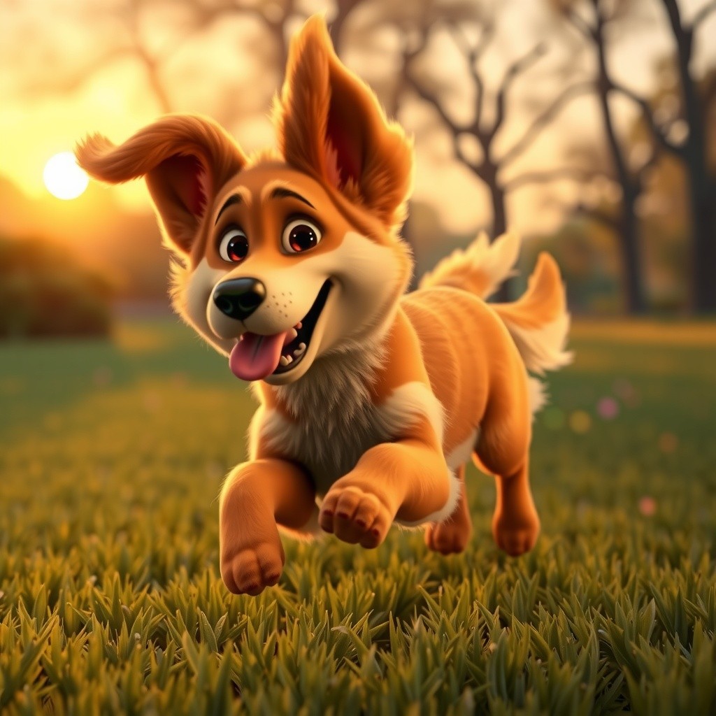 Joyful Golden Retriever in a Sunlit Meadow