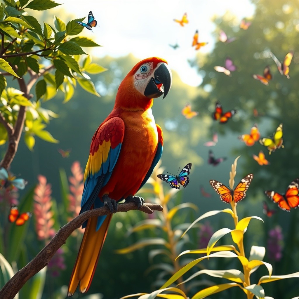 The Adventures of a Chirpy Green Parrot