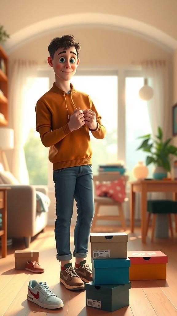 Keceriaan Ayah dan Anak di Toko Sepatu