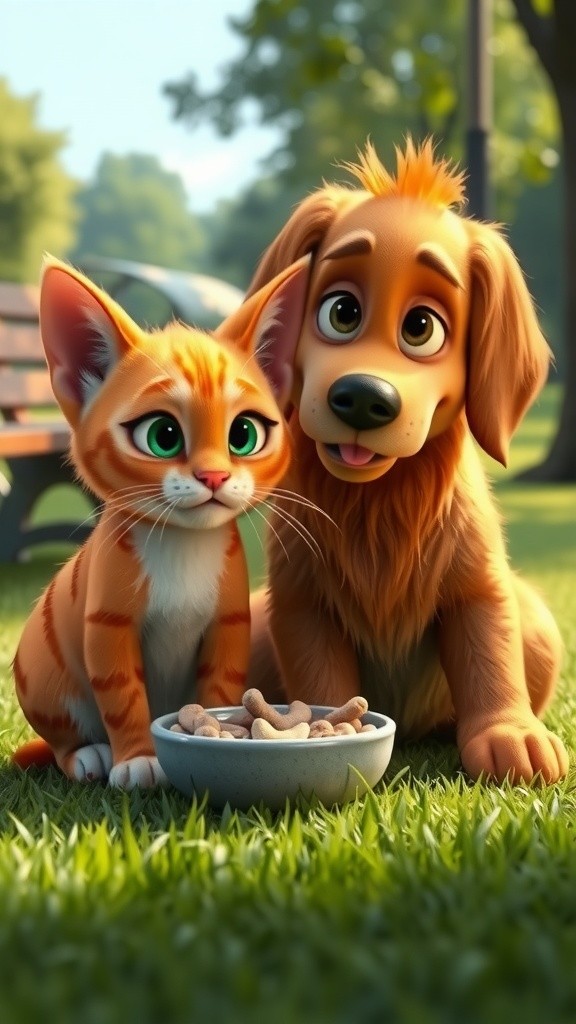 کتے اور بلی کی چاٹ کے لئے لڑائی!