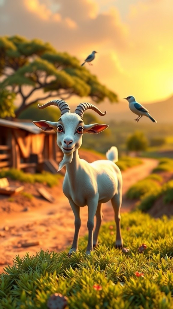 The Kind Goat and the Grateful Lion