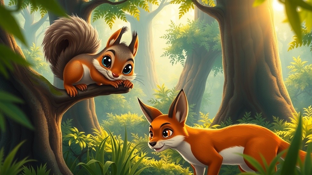 चतुर गिलहरी और आलसी लोमड़ी की कहानी