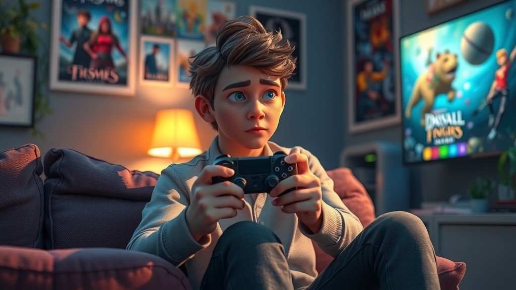 A Kid's Journey Through a Magical Video Game Portal