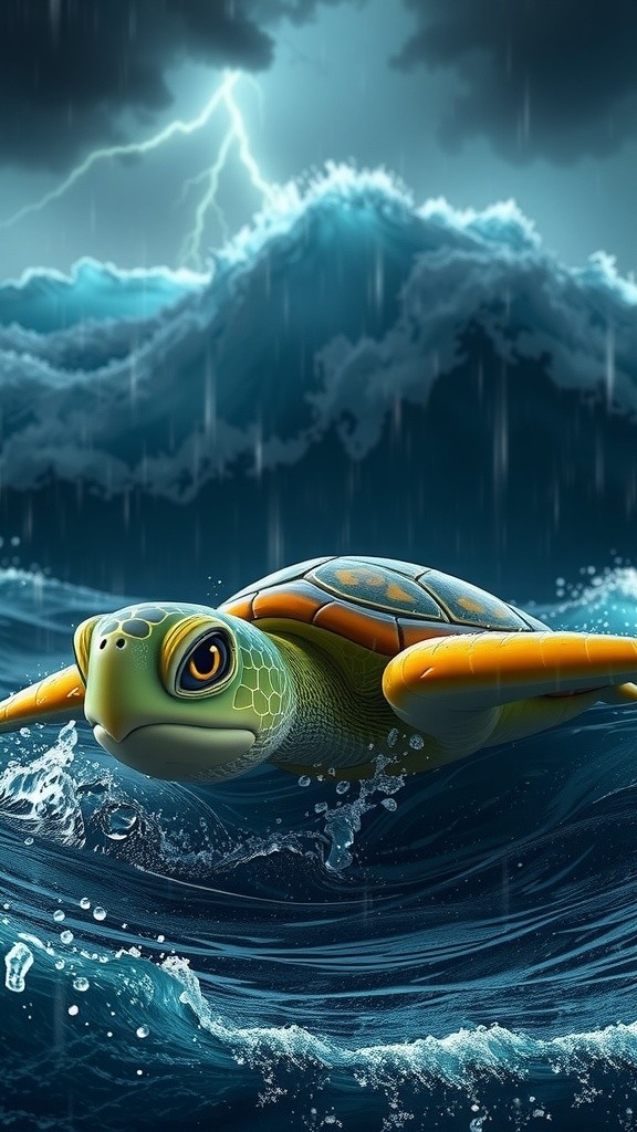 Perjuangan Penyu Kecil Melawan Ombak