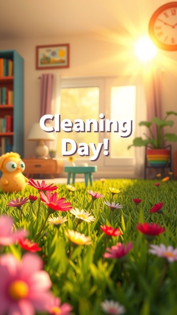 Cleaning Chaos: A Colorful Cartoon Vlog Adventure!