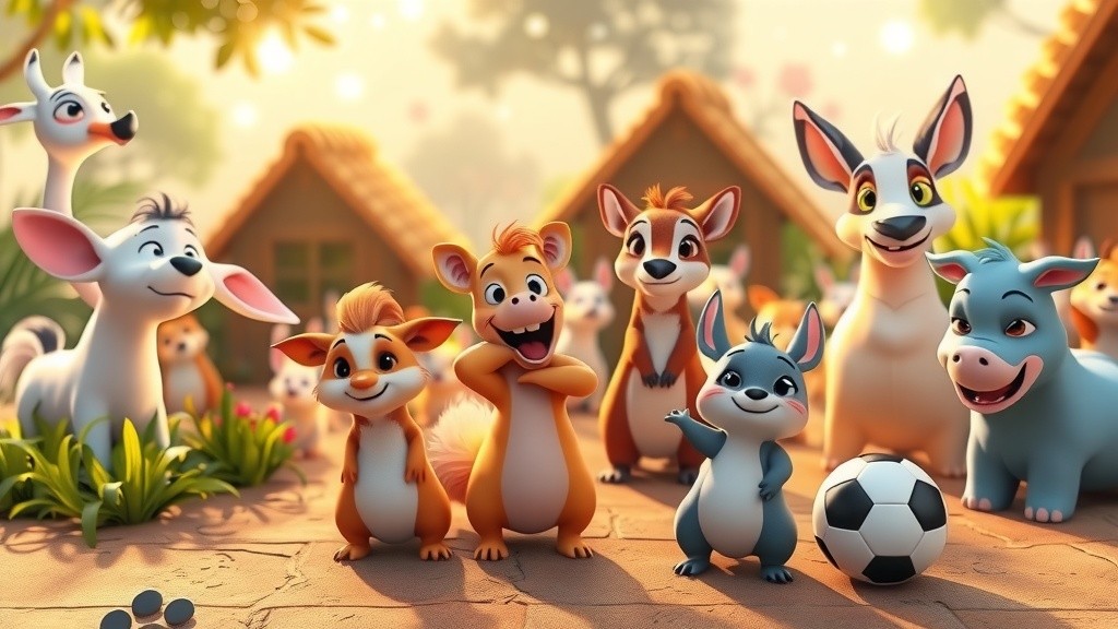 A Day in Animal Town: The Daily Adventures of Our Furry Friends